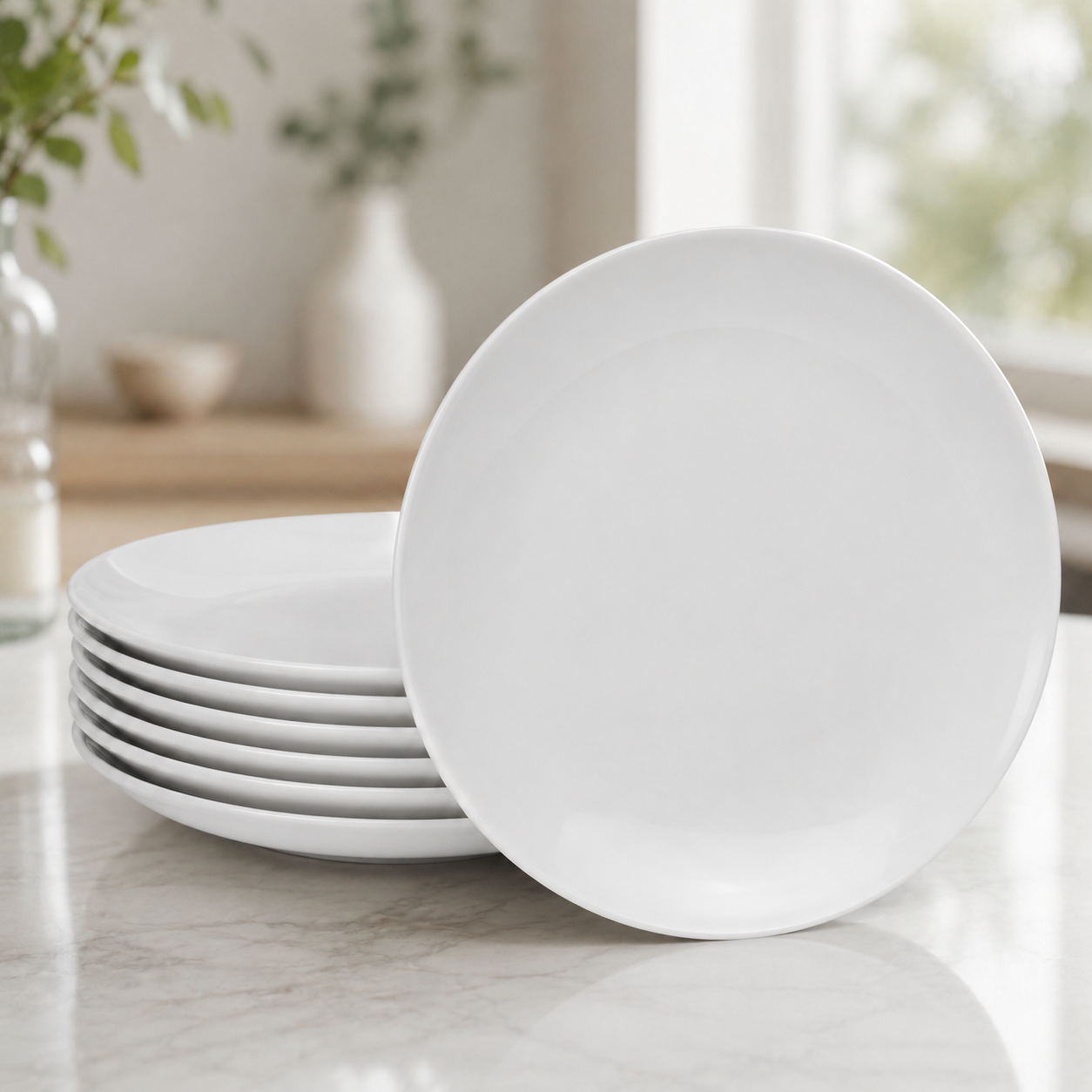 Ceramic Dinner Plate Set Modern White 10 Inch Durable Tableware | Nomeiz - Image 3