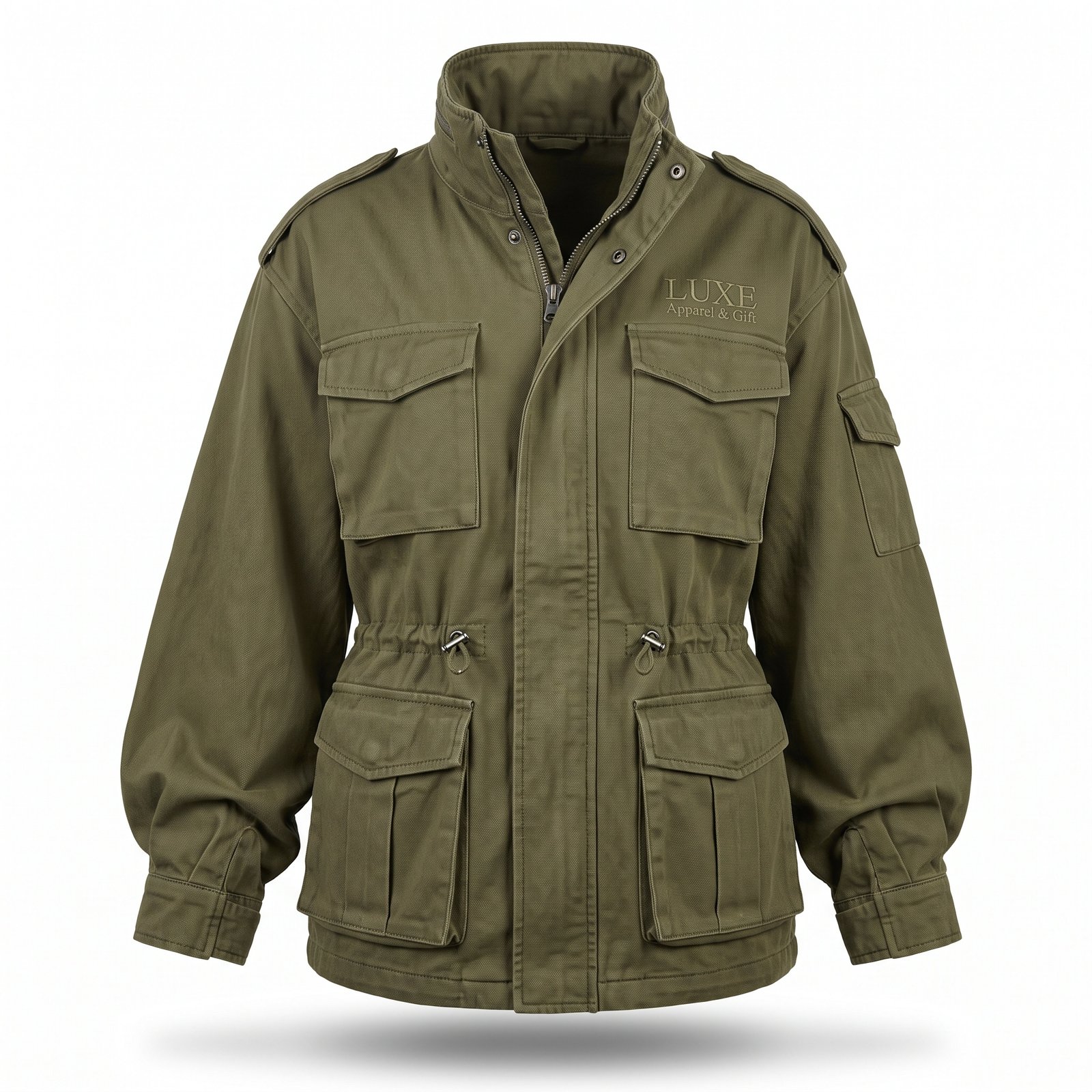 Luxe Apparel & Gift Women's Olive Green Utility Field Jacket