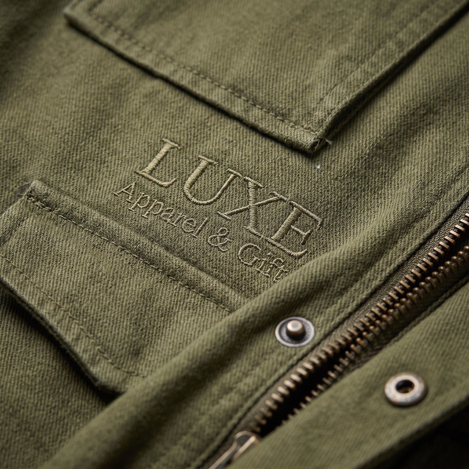 Luxe Apparel & Gift Women's Olive Green Utility Field Jacket - Image 3
