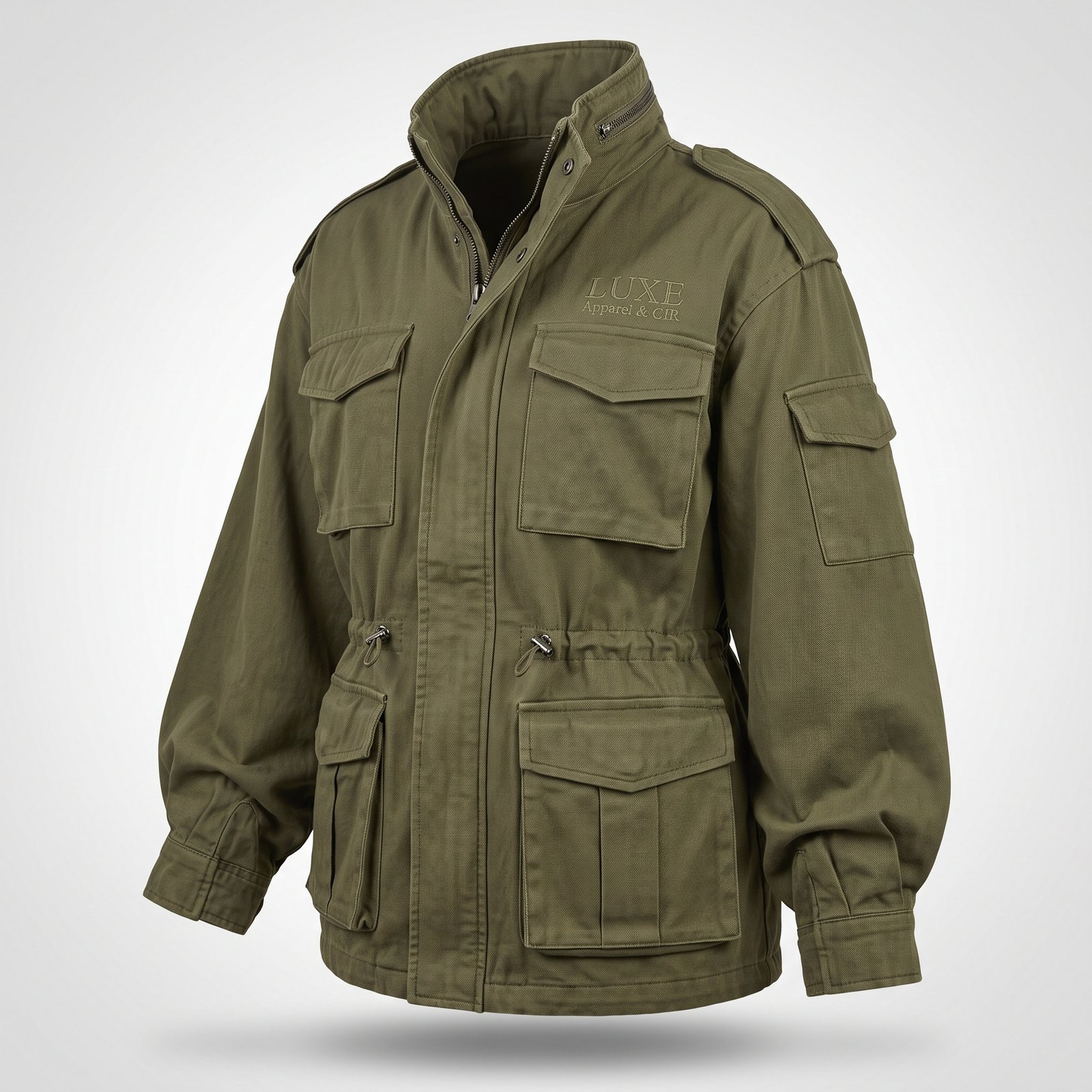Luxe Apparel & Gift Women's Olive Green Utility Field Jacket - Image 2