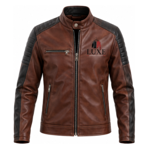 Luxe Apparel & Gift Brown and Black Men's Moto Jacket