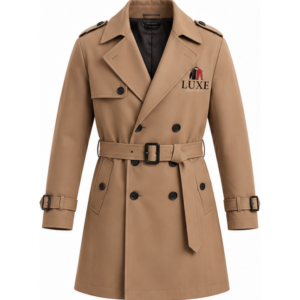 Luxe Apparel & Gift Burgundy Women's Double-Breasted Belted Coat