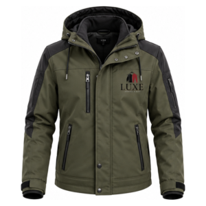 Luxe Apparel & Gift Olive Green Men's Hooded Jacket