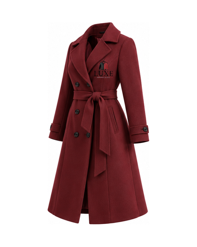 Luxe Apparel & Gift Camel Men's Double-Breasted Trench Coat - Image 3