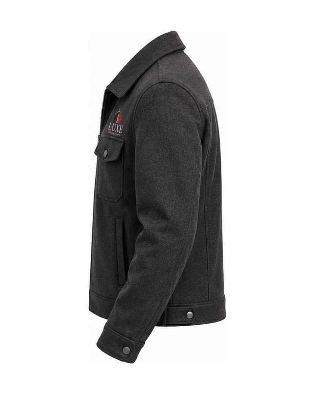 Luxe Apparel & Gift Charcoal Men's Zip Jacket - Image 4