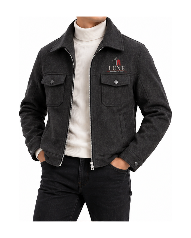 Luxe Apparel & Gift Charcoal Men's Zip Jacket - Image 5