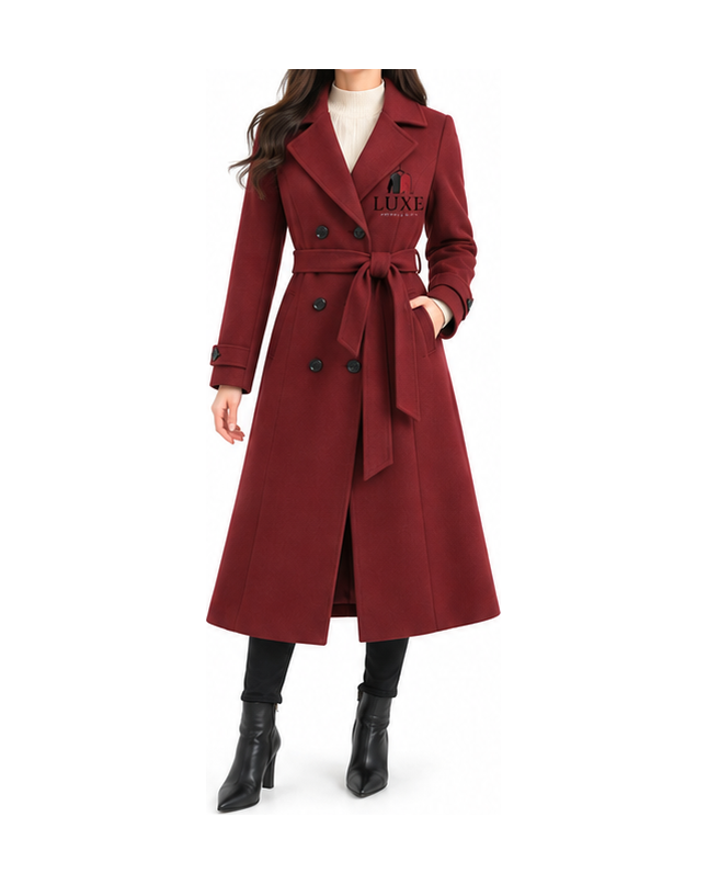 Luxe Apparel & Gift Camel Men's Double-Breasted Trench Coat - Image 5